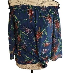Wayne flared off the shoulder floral top sm boho peasant feminine